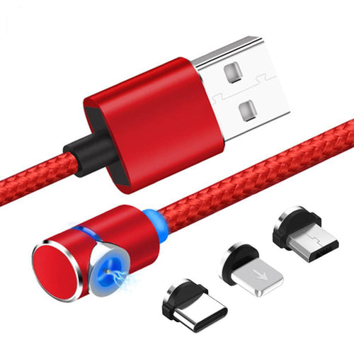 3 i 1 magnetisk USB-ladekabel med LED-lys | luvikno