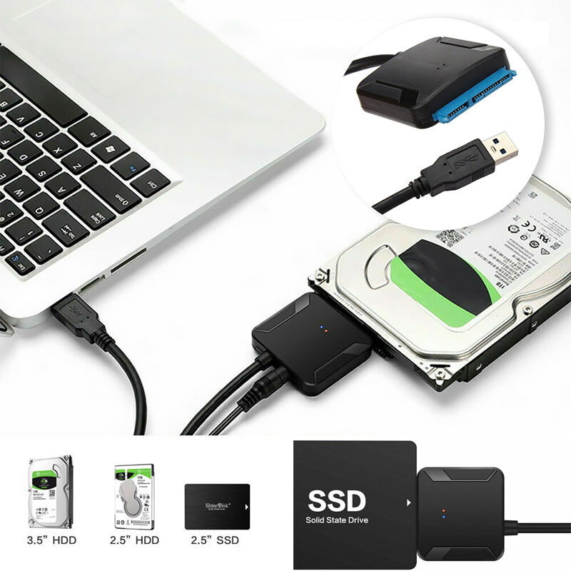 USB 3.0 til SATA III harddiskadapter | Luvikno