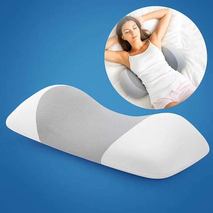 SpineEase | Lumbal støtte minneskum pute – Rygg smerte lindring – Pustende trekk – Ergonomisk søvn hjelp Luvikno
