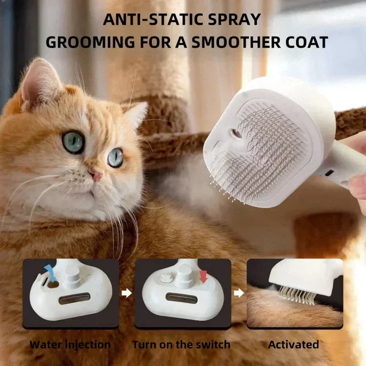 Pet Steam Brush with Steam Cleaning | Luvikno