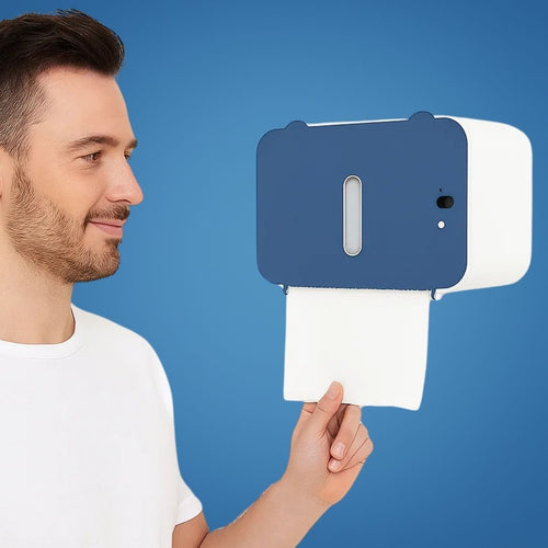 CleanGuard | Berøringsfri Toalettpapirdispenser – Sensorsensitiv – Auto-Fold Snitt – For Travle Toaletter Luvikno