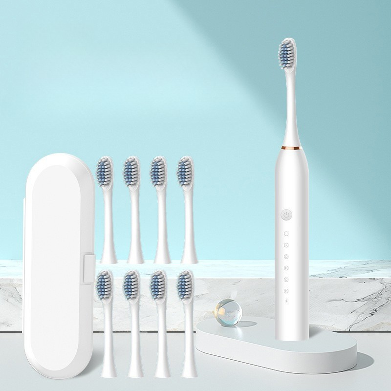 Luvikno | GlowSmile Sonic Tannbørste – Oppladbar med 5 Moduser og 8 Børstehoder