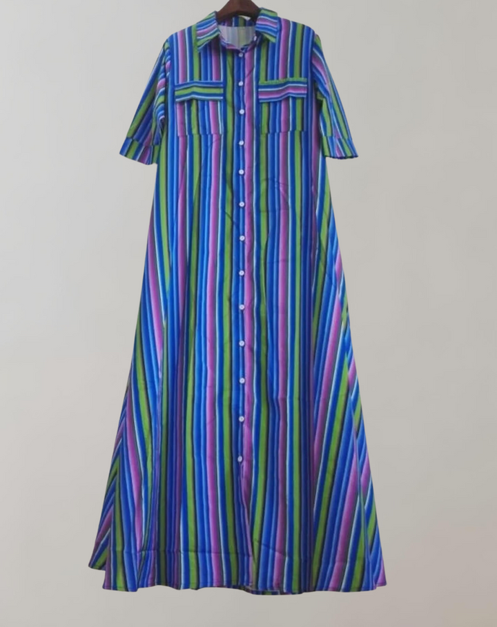 Luvik | Pitkä Raidallinen Mekko Naisille
