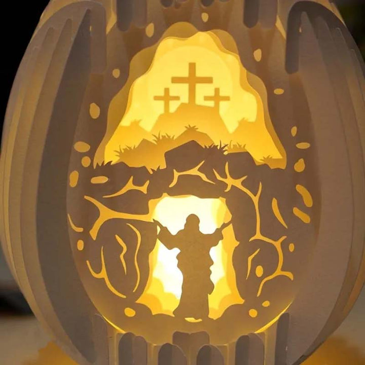 Påske 3D Papp Skrivebord Lampe med Lysende Base | Luvikno