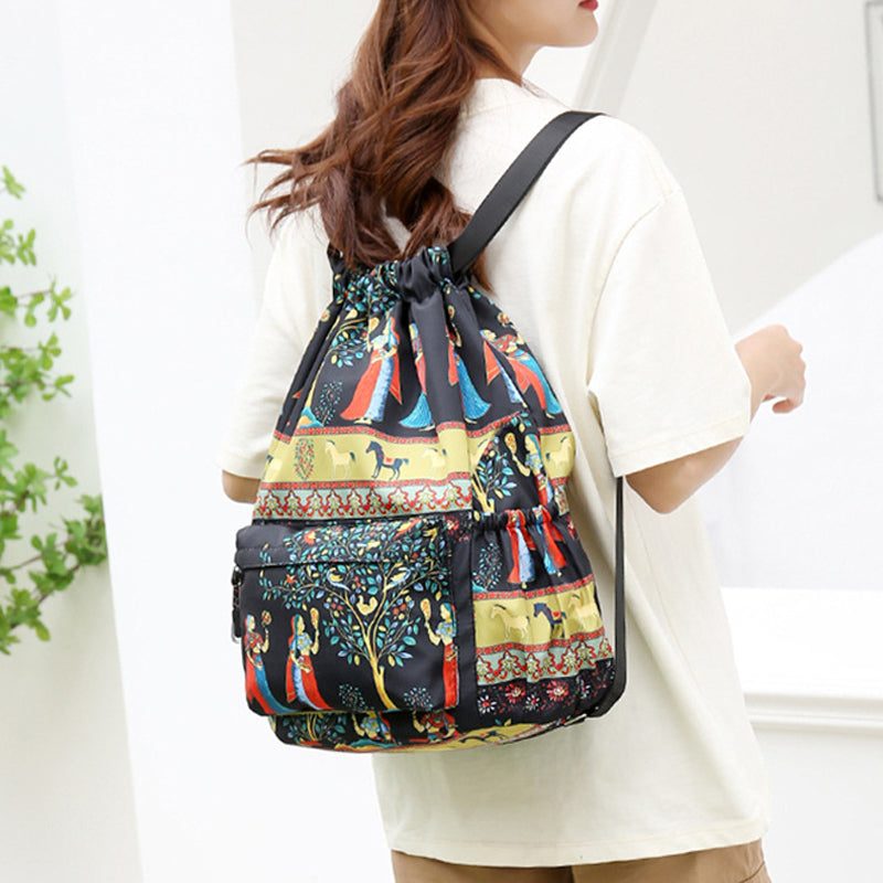 Drawstring skulderveske i etnisk stil | Luvikno