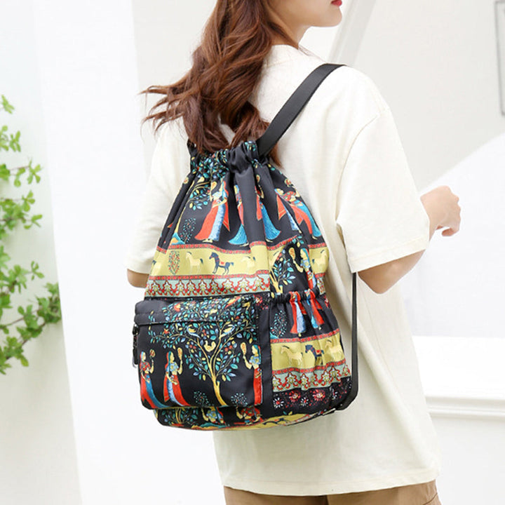 Drawstring skulderveske i etnisk stil | Luvikno