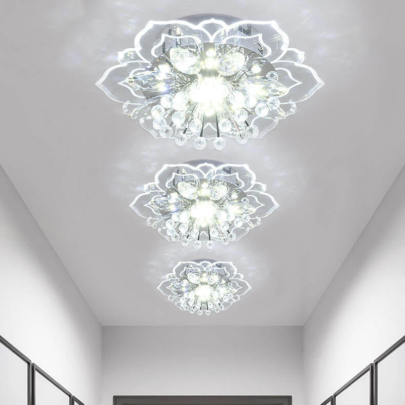 Luvikno | GlowPetal LED Krystall Taklampe | Blomsterformet | Moderne Design | Energisparende | Dekorativ Belysning