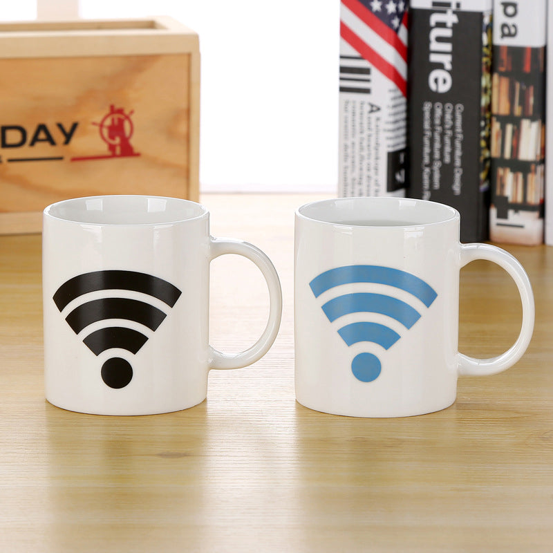 Wi-Fi Signal Magic Varmefølsom Fargeendring Keramikk Kaffe Krus | Luvikno