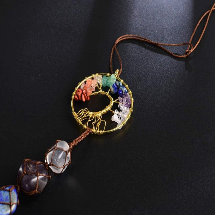 7 Chakra Stein Healing Crystal Tree of Life Dekorasjon | Luvikno