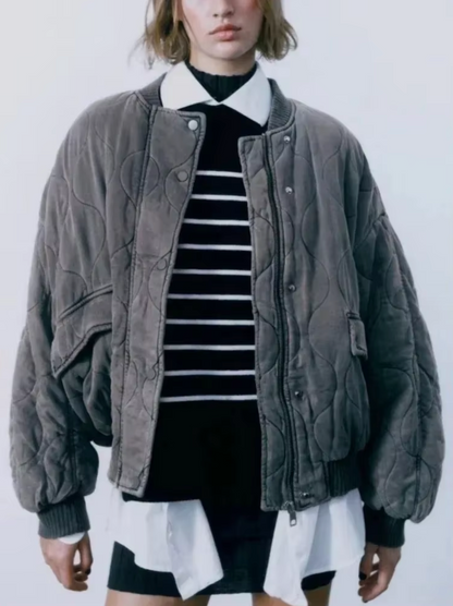 Luvik | Pyöreäkauluksinen puuvillatakki