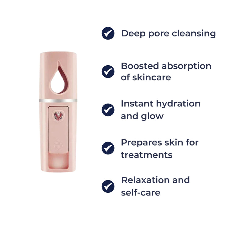 Dyp Hydrering Nano Mist – USB-ladbar Håndholdt – Reiseliv & Hjemmeskincare Luvikno