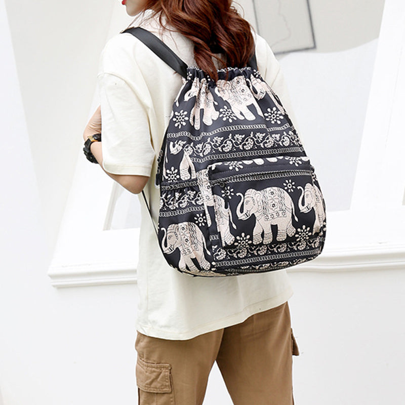 Drawstring skulderveske i etnisk stil | Luvikno