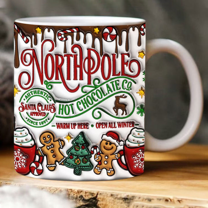 3D Jul Gingerbreadmann Keramisk Kaffe Kopp | Luvikno