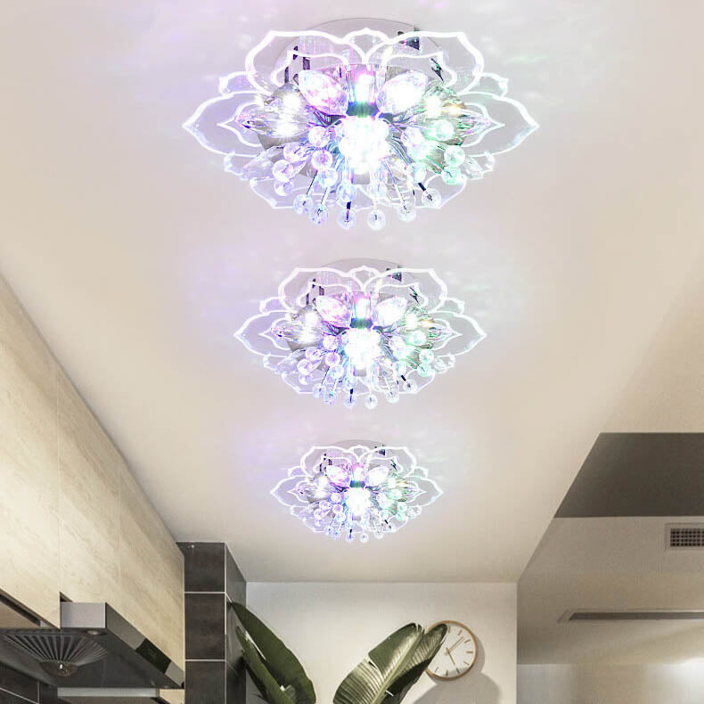 Luvikno | GlowPetal LED Krystall Taklampe | Blomsterformet | Moderne Design | Energisparende | Dekorativ Belysning
