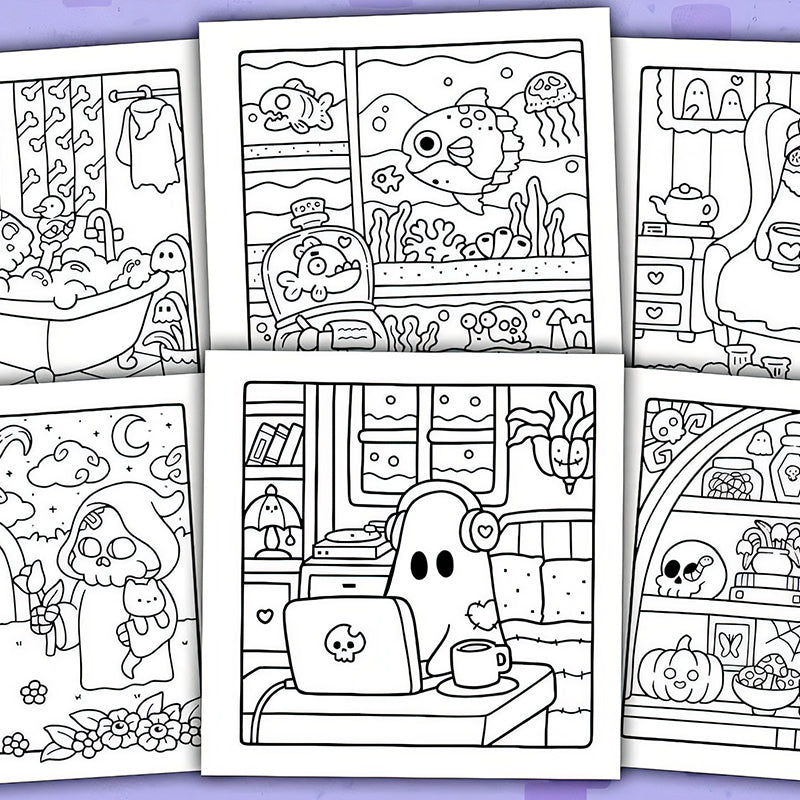 Spooky Cutie: Fargebok for Voksne og Tenåringer | Luvikno