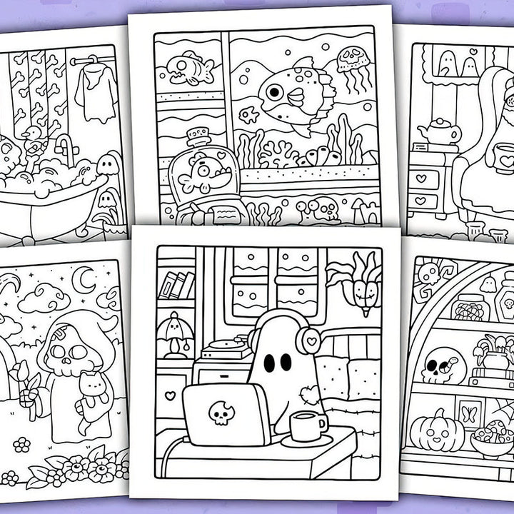 Spooky Cutie: Fargebok for Voksne og Tenåringer | Luvikno