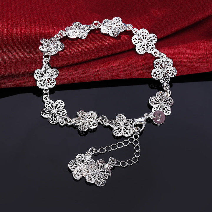 Elegant sølv filigranarmbånd med unike lenker Luvikno