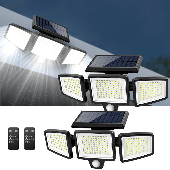 Triple Head Motion Sensor Sollys for Utendørs Luvikno
