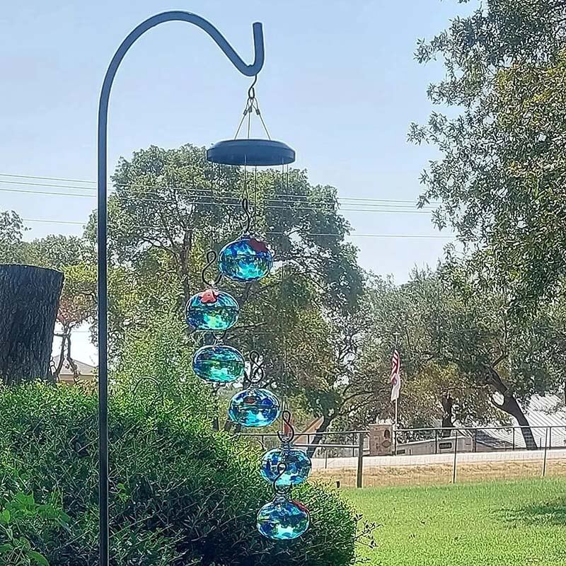 ChimeFeeder håndlaget glass colibri mater med vindklokke Luvikno