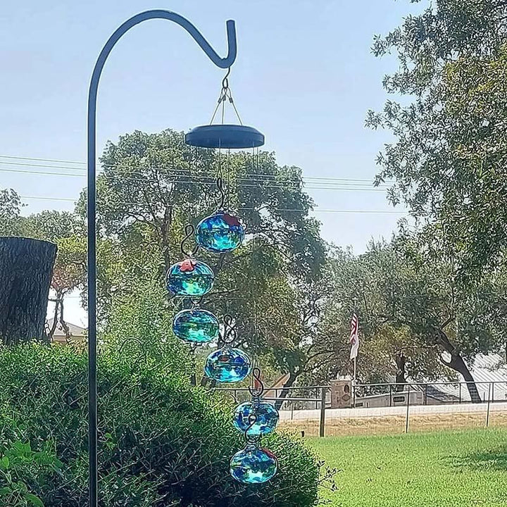 ChimeFeeder håndlaget glass colibri mater med vindklokke Luvikno