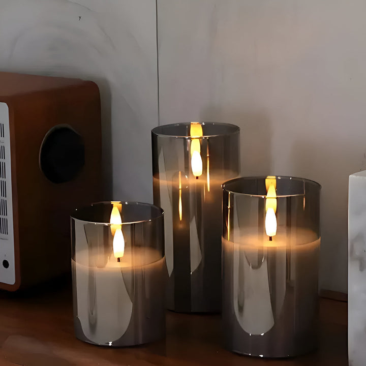 3D Flicker Flammeløs Lys Sett | Luvikno