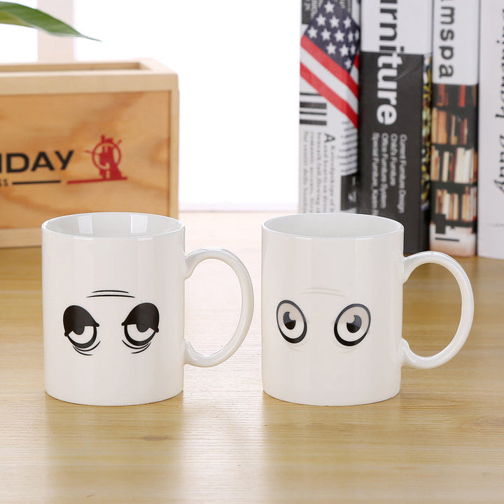 Wake-Up Eyes Magic Varmefølsom Fargeforandre Keramisk KaffeKopp | Luvikno