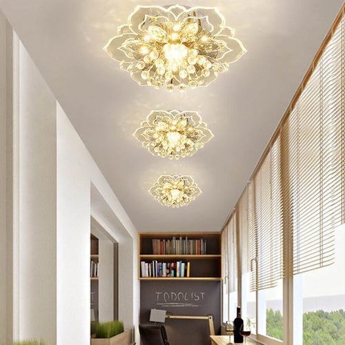 Luvikno | GlowPetal LED Krystall Taklampe | Blomsterformet | Moderne Design | Energisparende | Dekorativ Belysning