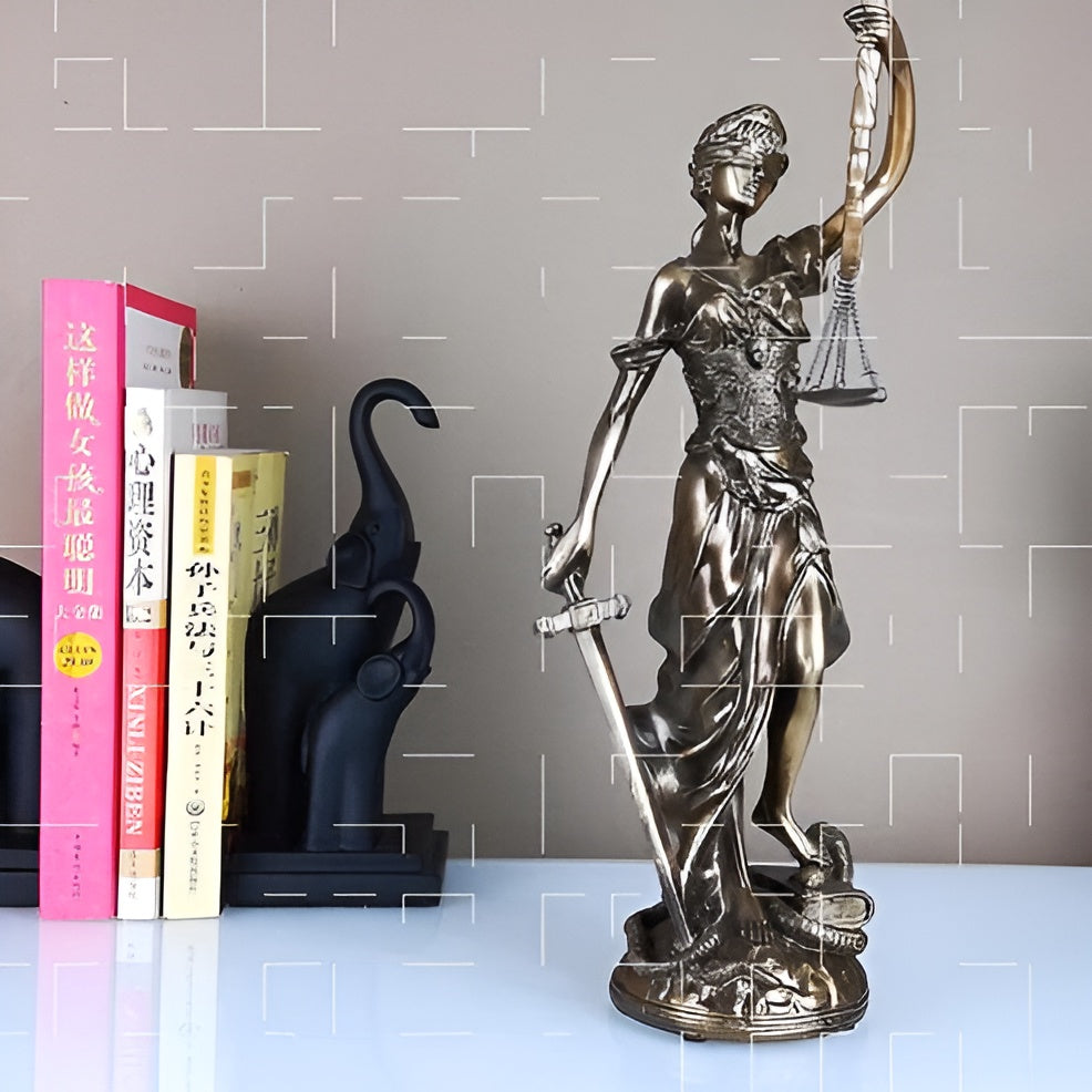 Statue av Rettferdighetens Gudinne – En elegant dekorativ skulptur av Justitia | Luvikno