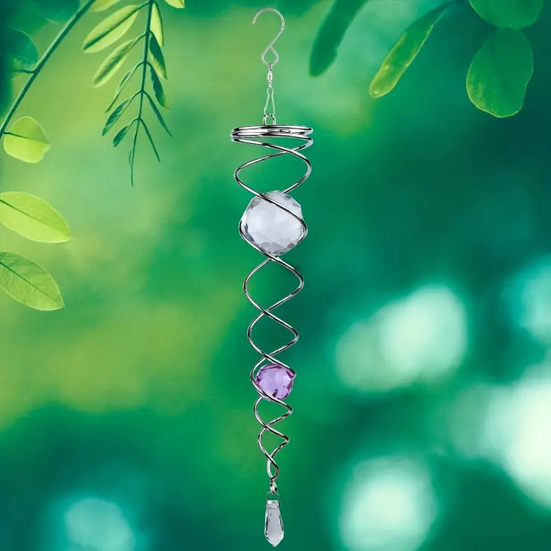 Vindklokker Dekor Krystall Sentralkule Spiral Hale Vindspinner Stabiliser | Luvikno