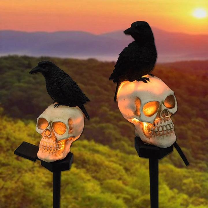 Luvikno | Halloween Solenergisk Hodeskalle Kråke Dekorative Lys