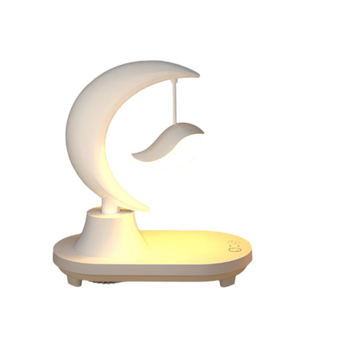 Moonsphere trådløs LED-lampe med Bluetooth-høyttaler og lader Luvikno