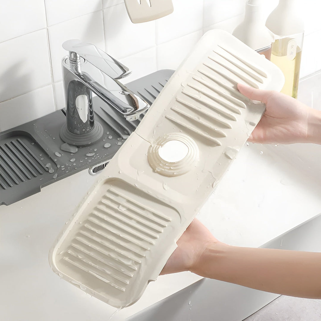 Silicone sprutebeskyttelse for kran – Praktisk dryppmatte | Ideell for kjøkken og bad | Luvikno