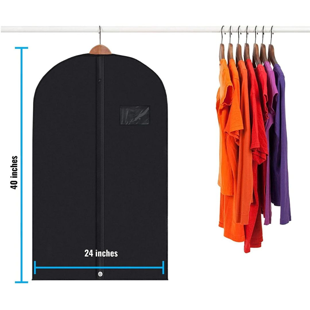 Luvikno | 5 Premium Garment Bags - Med Gjennomsiktig Vindu, Vannavvisende - 40"/54" Inches