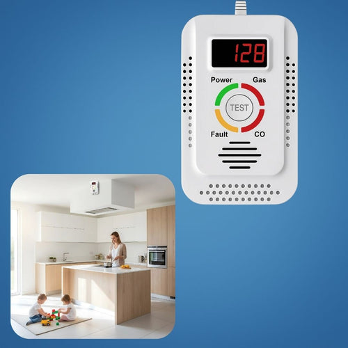 Digital Display – 85dB Høyt Alarm – Hjemmesikkerhetsenhet – Tidlig Varsel Beskyttelse for Familie Luvikno
