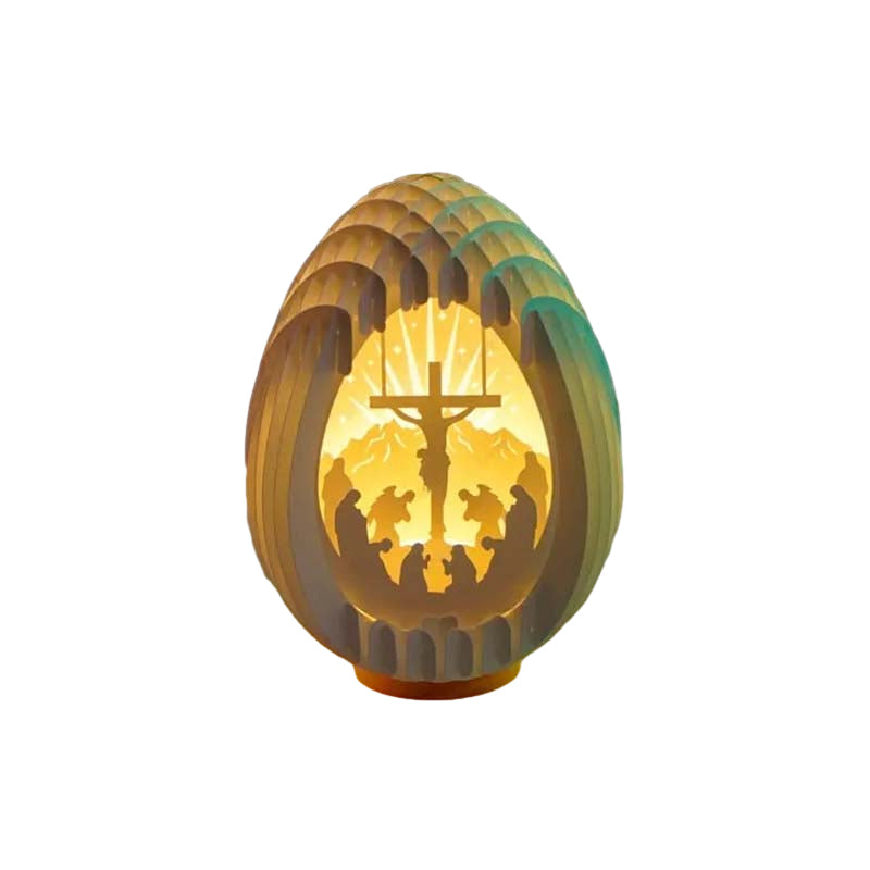 Påske 3D Papp Skrivebord Lampe med Lysende Base | Luvikno