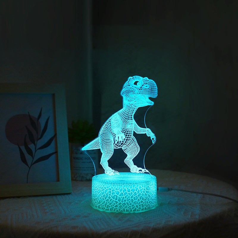 Nattelys LED farge dinosaur med fjernkontroll flere stilarter | Luvikno