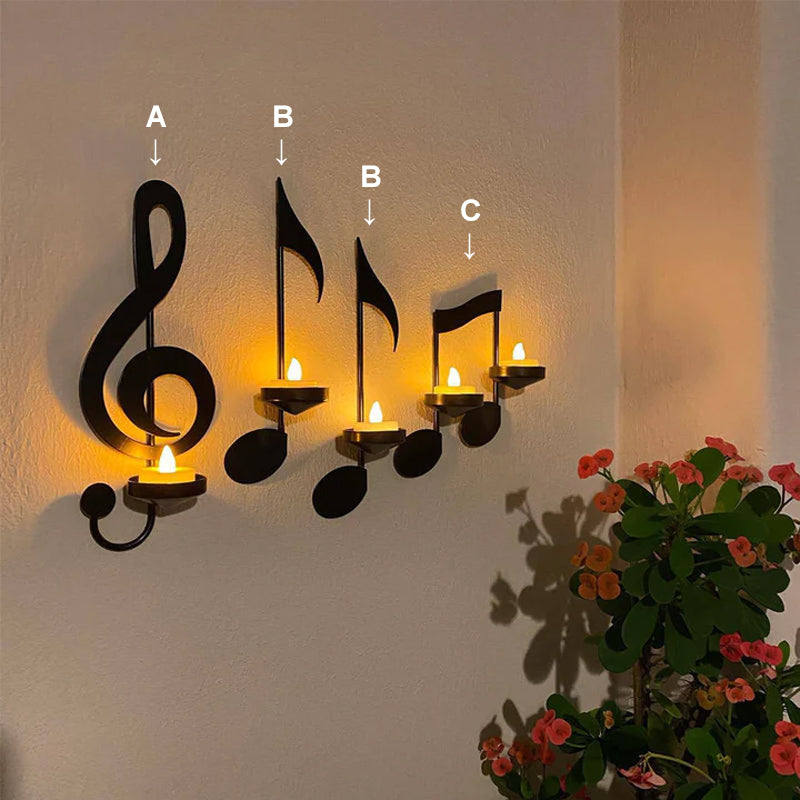 Svart Musikalsk Notewall Light | Luvikno