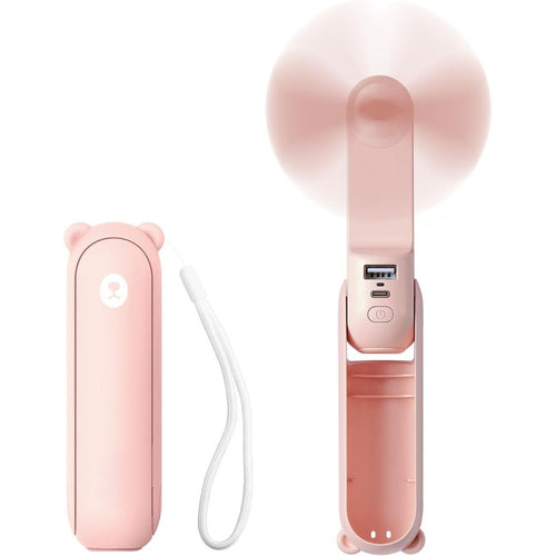 3 i 1 Håndholdt Mini Vifte | USB Oppladbar, Sammenleggbar Design & Ideell for Reise, Camping og Utendørsaktiviteter | Luvikno