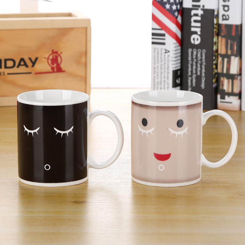 Morning Smiley Magic Varmefølsom Fargeforandrende Keramikk KaffeKopp | Luvikno