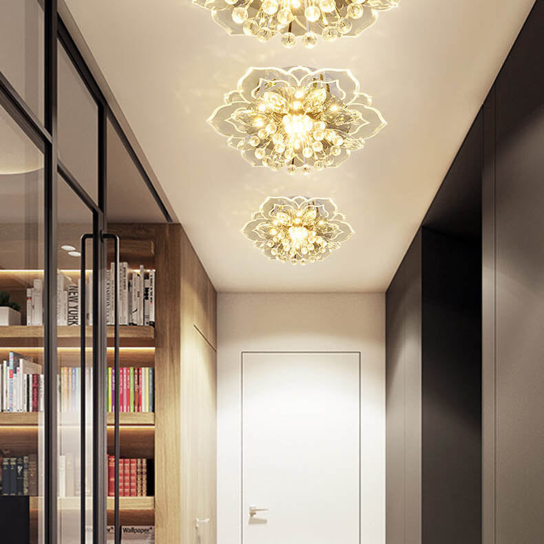 Luvikno | GlowPetal LED Krystall Taklampe | Blomsterformet | Moderne Design | Energisparende | Dekorativ Belysning