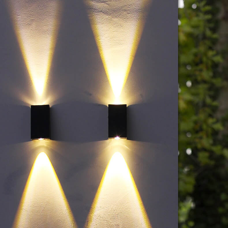 Enkel Solar Trapesformet Utendørs Vanntett Opp og Ned Lys LED Vegglampe | Luvikno
