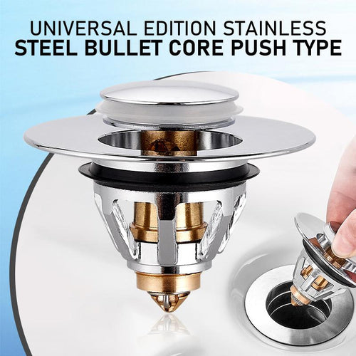 Universal rustfritt stål pop-up avløpsfilter | Luvikno