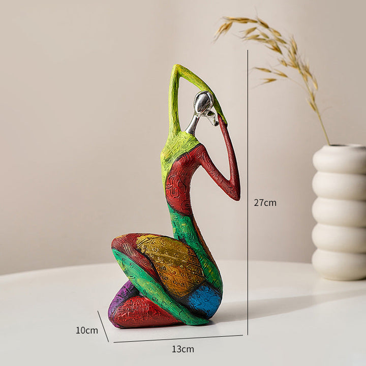 Abstrakt Fargerik Kvinne Statue | Luvikno