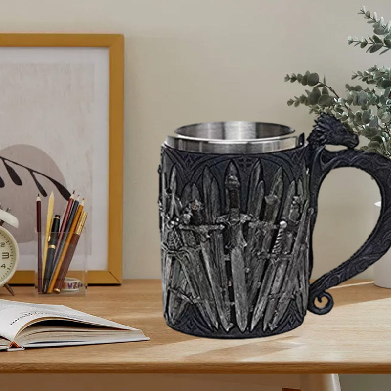 Kreativ rustfritt stål middelalder krus tankard for øl kaffe | Luvikno