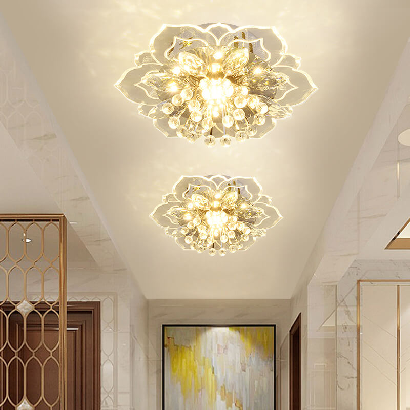 Luvikno | GlowPetal LED Krystall Taklampe | Blomsterformet | Moderne Design | Energisparende | Dekorativ Belysning