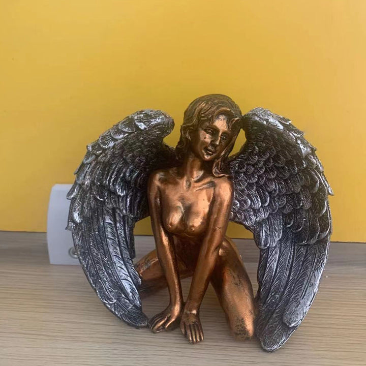 Art Angel Kvinne Vinger På Kne Kappe Hatt | Luvikno