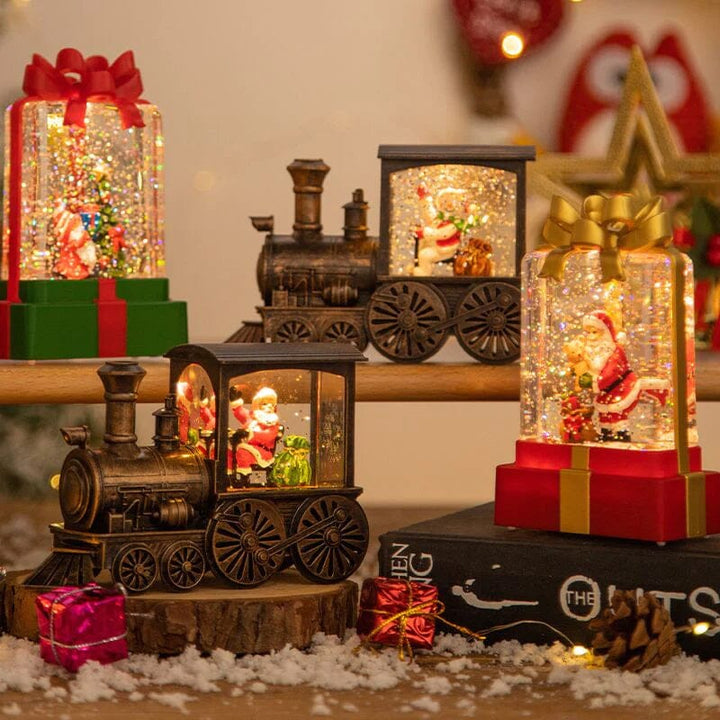 Christmas Crystal Floating Snow Train Light | Luvikno