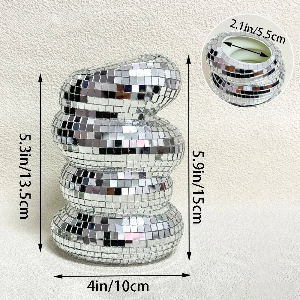 Speilbelagt disco vase med retro sjarm og moderne stil Luvikno