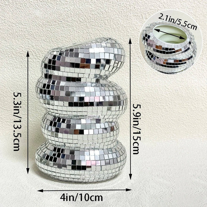 Speilbelagt disco vase med retro sjarm og moderne stil Luvikno