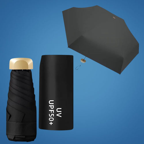 UrbanBrolly | Mini UV Sammenleggbar Paraply – UPF 50+ Solbeskyttelse – Vannavvisende – Lett Bærebar Størrelse Reise Bruk Luvikno